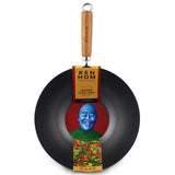 Ken Hom Classic Non Stick Carbon Steel Wok - 31cm - Potters Cookshop