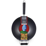 Ken Hom Excellence Non-Stick Carbon Steel Wok - 31cm - Potters Cookshop