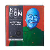 Ken Hom Excellence Non-Stick Carbon Steel Wok Set - 4 Piece - Potters Cookshop
