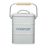 Living Nostalgia 3 Litre Compost Bin - Grey - Potters Cookshop