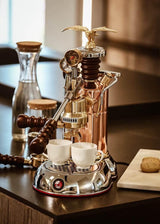 La Pavoni Rose Gold Lever Coffee Machine & Stainless Steel Coffee Grinder Set - Potters Cookshop