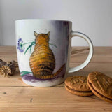 Alex Clark Mug - Cat & Agapanthus - Potters Cookshop