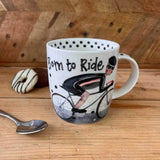 Alex Clark 400ml Mug - Born To Ride - Cycling