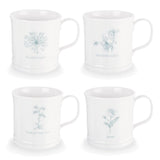 Mary Berry English Garden 4 Piece Mug Set - British Flowers - Potters Cookshop