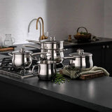 Stellar 1000 Deep Stainless Steel Saucepan Set - 5 Piece