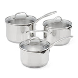 Stellar 7000 Draining Stainless Steel Saucepan Set - 3 Piece