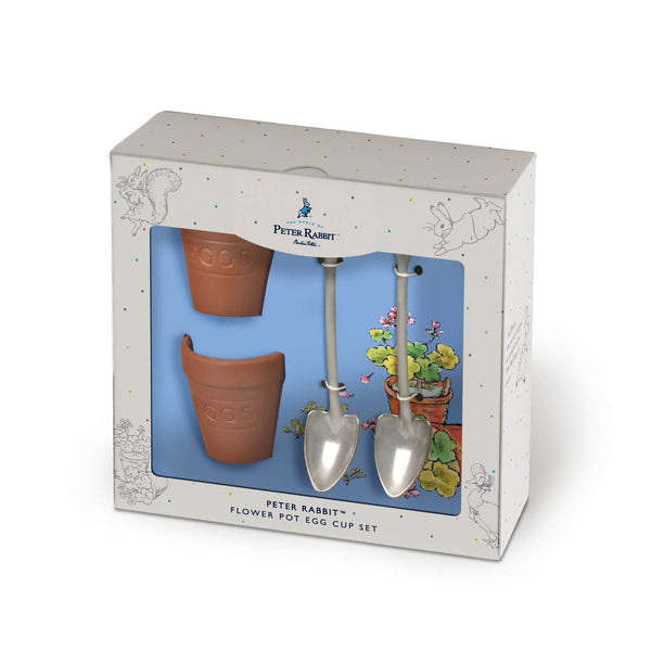 Peter Rabbit Flower Pot 2 Piece Egg Cup  Set - Potters Cookshop