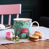 Sara Miller London 340ml Elephant Oasis India Mug - Light Jade