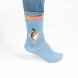 Wrendale Designs by Hannah Dale Ladies Blue Socks - A Waddle & A Quack
