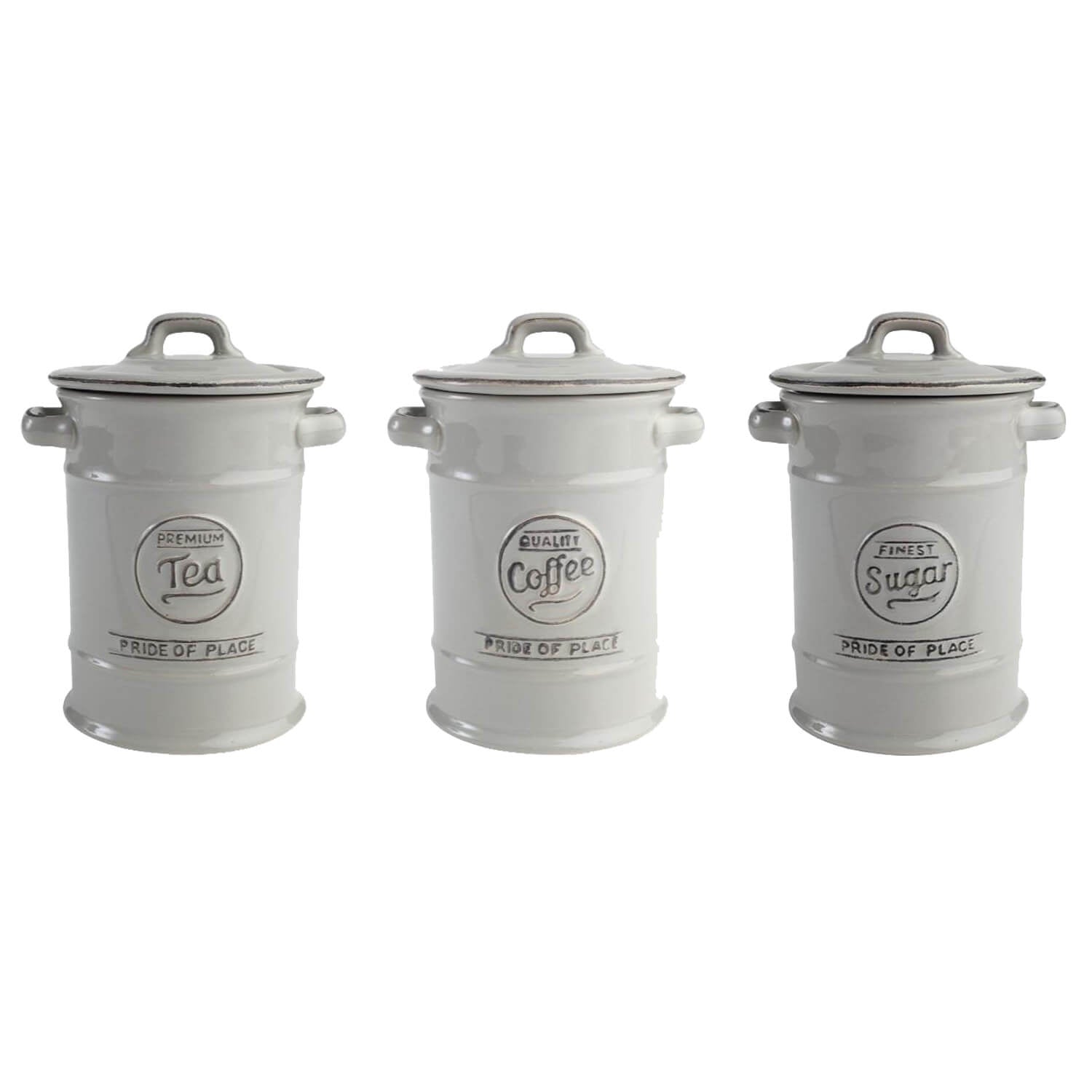 Buy T G Pride of Place 3 Piece Canister Set Grey Potters