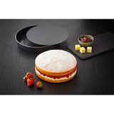Tower Precision Plus Carbon Steel 23cm Round Non-Stick Loose Base Sandwich Tin - Black