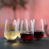 Dartington Cheers 4-Piece Stemless Wine Glass Set