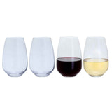 Dartington Cheers 4-Piece Stemless Wine Glass Set
