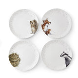 Wrendale Designs by Hannah Dale 4-Piece Dinner Plate Set - Woodland Animals