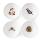 Wrendale Desings by Hannah Dale 4-Piece Cereal Bowl Set - Woodland Animals