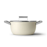 Smeg Cookware 24cm Non-Stick Casserole - Cream