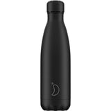 Chilly's 500ml Monochrome Drinks Bottle - All Black - Potters Cookshop