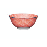 Kitchencraft Stoneware Bowl - Red Floral - Potters Cookshop