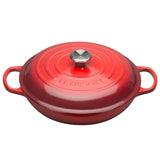 Le Creuset Signature Cast Iron 30cm Shallow Casserole - Cerise - Potters Cookshop