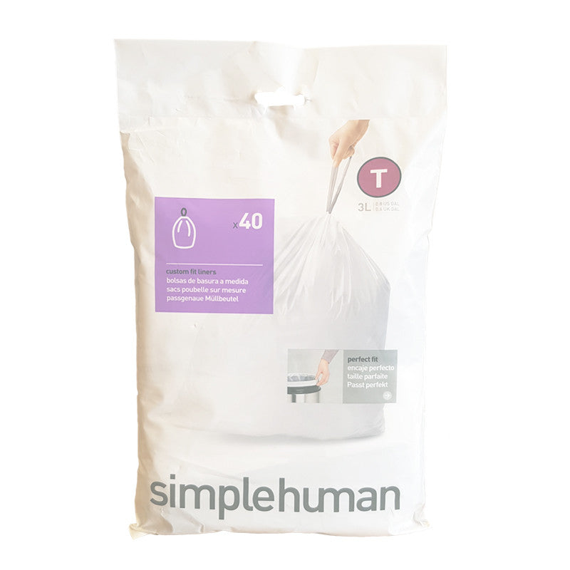 Simplehuman Code T Custom Fit Bin Liners Pack of 40 Potters