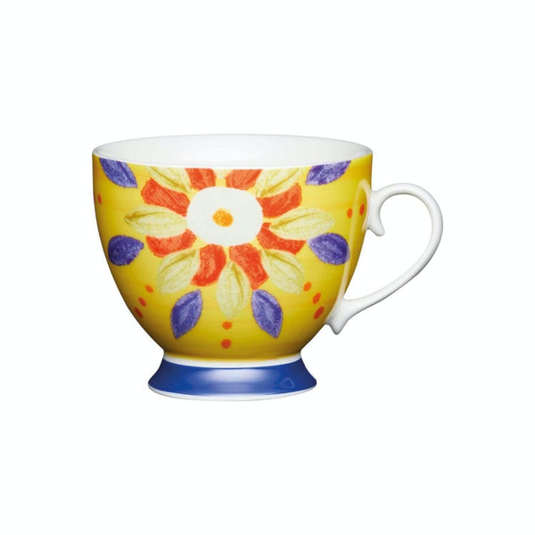 KitchenCraft 400ml Footed Mug - Moroccan Yellow - Potters Cookshop