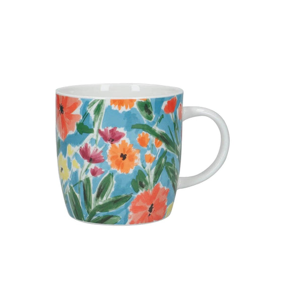 KitchenCraft 425ml Barrel Mug - Abstract Flowers - Potters Cookshop