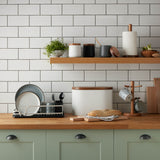 Denby Steel 3 Piece Canister Set With Acacia Wood Lids - Matte White