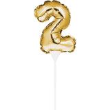 Creative Party No. 2 Self-Inflating Mini Balloon Cake Topper - Gold - Potters Cookshop