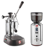 La Pavoni Europiccola Manual Espresso Machine With Cilindro Prosumer Coffee Grinder Set