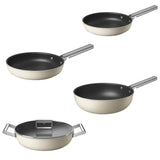 Smeg Cookware 4 Piece Non Stick Mixed Cookware Set - Cream