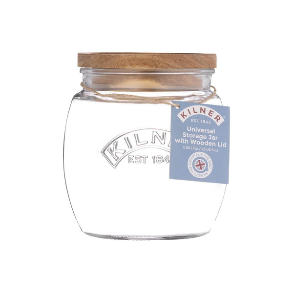 Kilner 850ml Universal Glass Jar with Acacia Lid