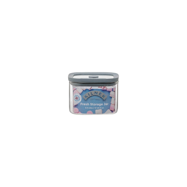 Kilner Fresh Storage Square Glass Jar - 0.5 Litre