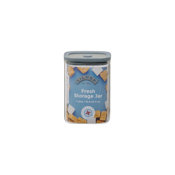 Kilner Fresh Storage Square Glass Jar - 1 Litre