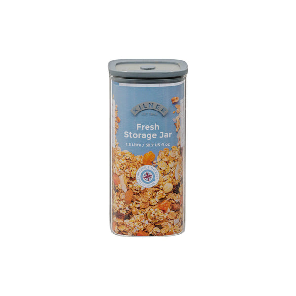 Kilner Fresh Storage Square Glass Jar - 1.5 Litre