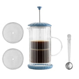 Price & Kensington 1 Litre Luxe Cafetière With Coffee Scoop - Bluebell