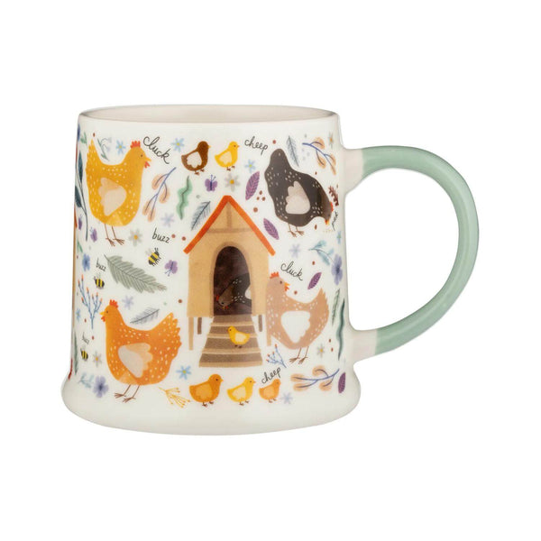 Price & Kensington 380ml Fine China Tankard Mug - Chicken Coop