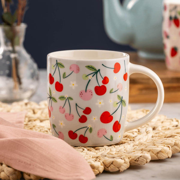 Price & Kensington 340ml Fine China Mug - Cherries