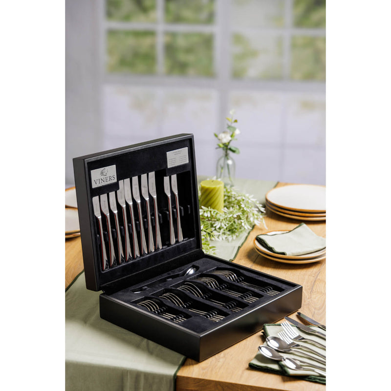 Viners Darwin 18|10 44-Piece Wooden Canteen Cutlery Set