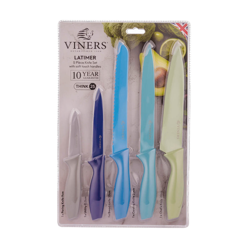 Viners Latimer 5-Piece Knife Set With Soft Touch Handles