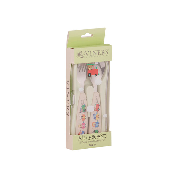 Viners 2-Piece Childrens Travel Cutlery Set & Case - All Aboard