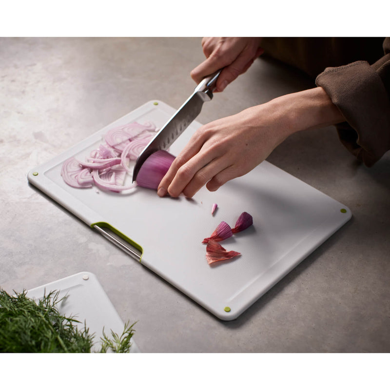 Joseph Joseph 4-Piece Stainless Steel Folio™ Chopping Board Set - Stone