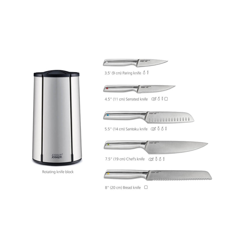 Joseph Joseph Elevate Steel Knives Carousel 5-Piece Set