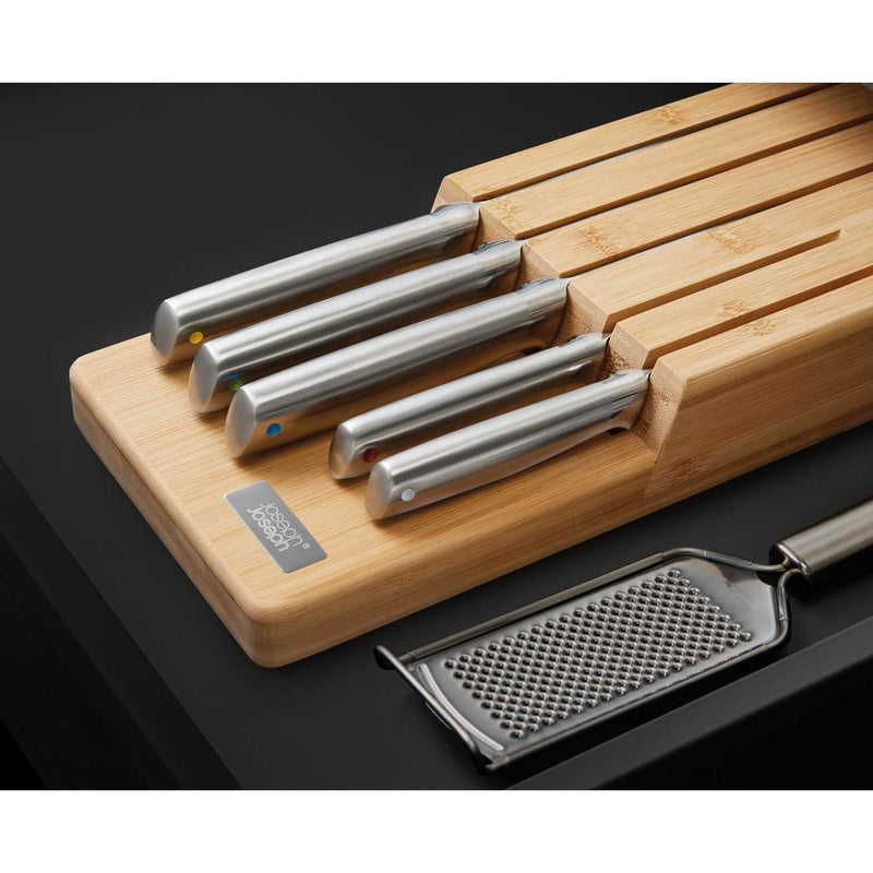 Joseph Joseph Elevate Steel 5-Piece Knife Set with Bamboo In-Drawer Tray