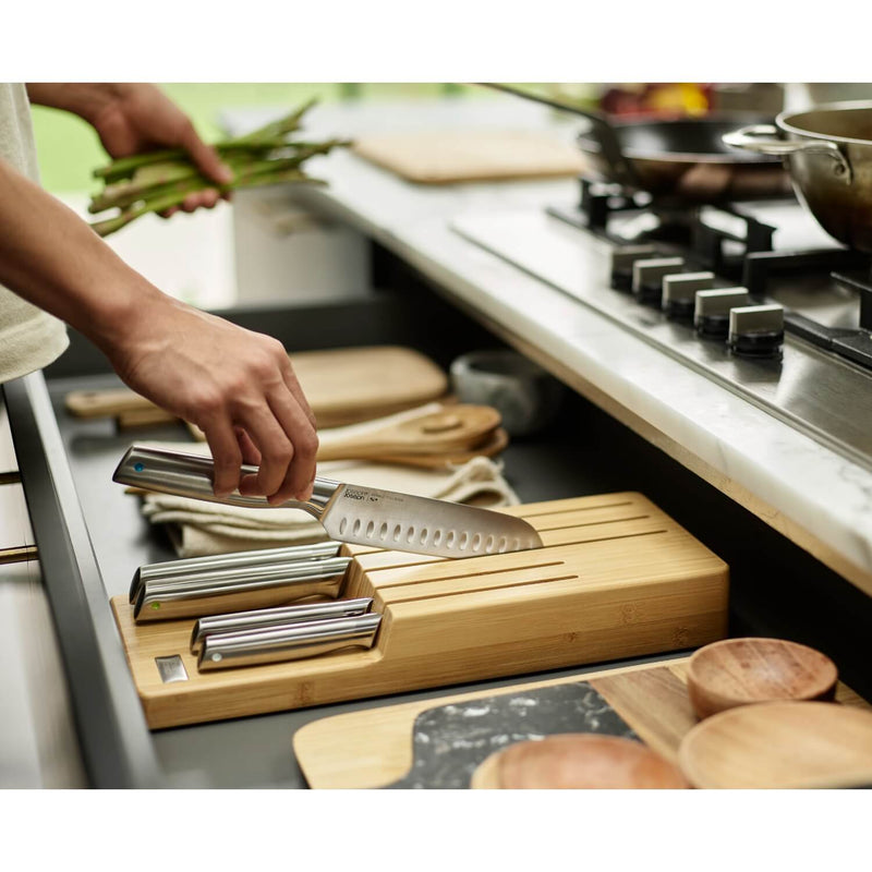 Joseph Joseph Elevate Steel 5-Piece Knife Set with Bamboo In-Drawer Tray