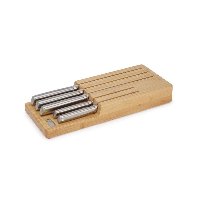 Joseph Joseph Elevate Steel 5-Piece Knife Set with Bamboo In-Drawer Tray