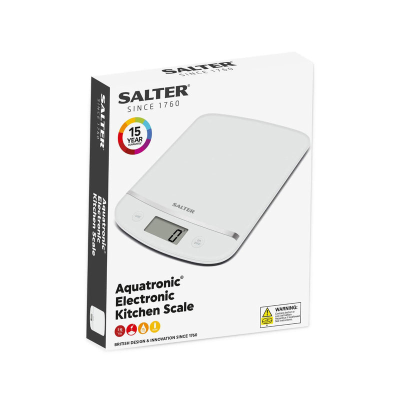 Buy Salter Aquatronic Kitchen Scale With Bowl - White