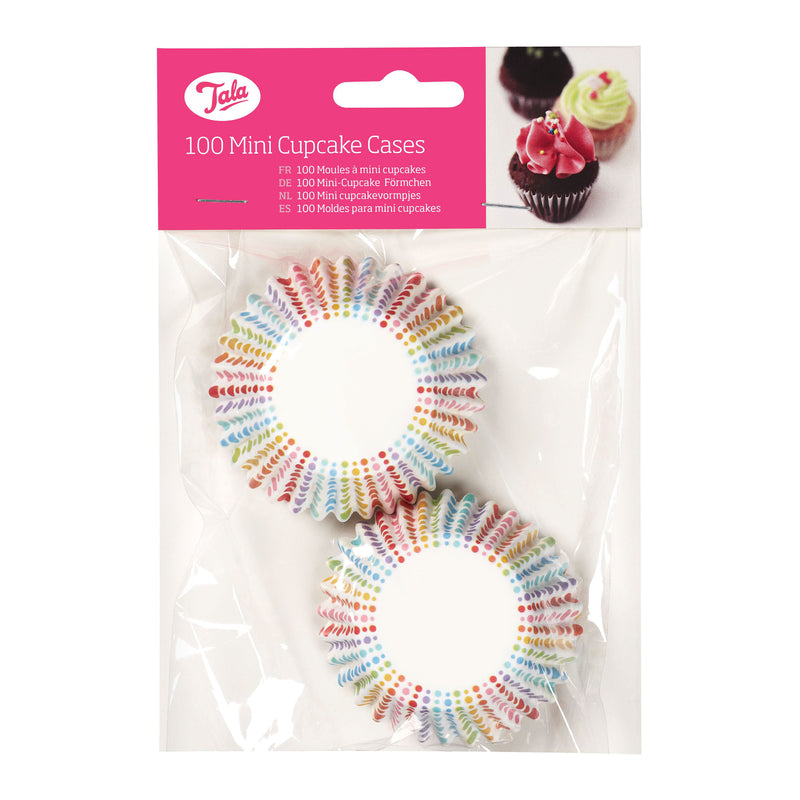 Tala Rainbow Dotty Mini Cupcake Cases - Pack of 100