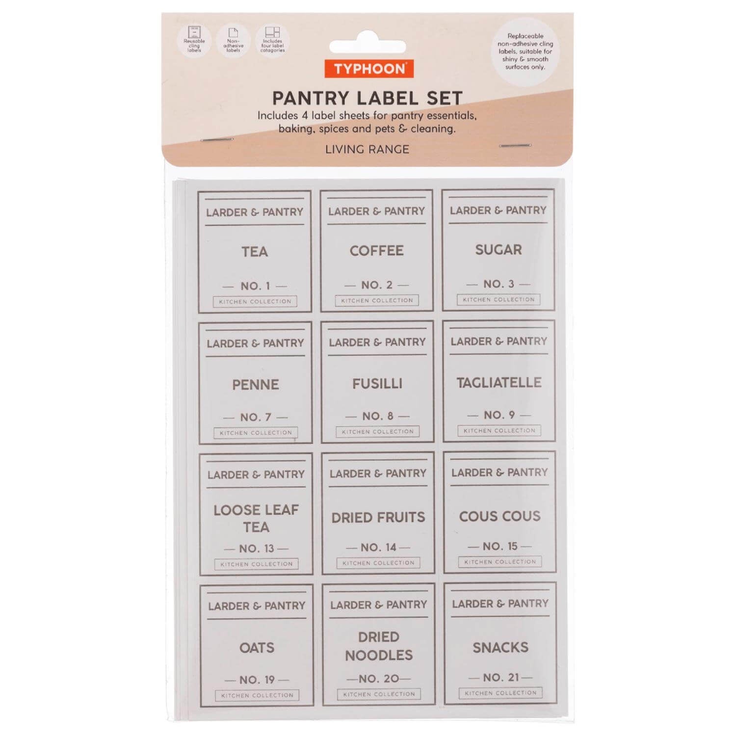 Buy Typhoon | Living Pantry Labels - Pack of 4 Sheets – Potters Cookshop
