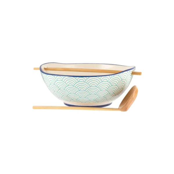 Typhoon World Foods Ceramic Noodle Soup Bowl Set - Blue