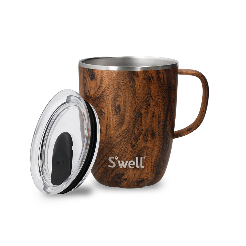 S'well 350ml Travel Mug with Handle - Teakwood